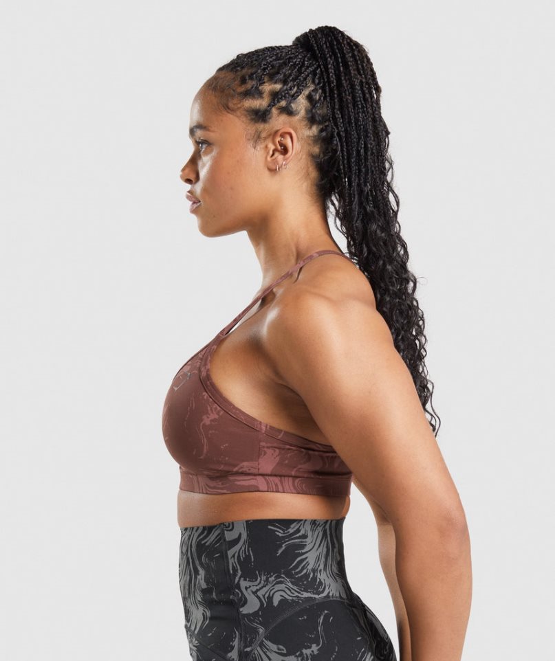 Women's Gymshark GS Power Sports Bra Dark Brown | CA 5N8D01